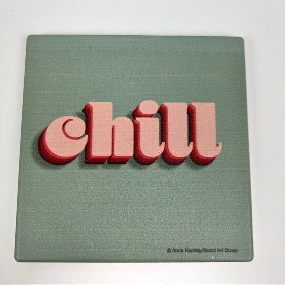 Thirstystone Chill Green and Pink Cork Bottom Coaster - NWT - Picture 1 of 1